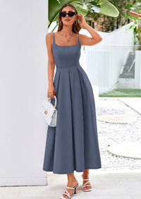 PRETTYGARDEN Cocktail Dresses for Women Spring Elegant Ruffle A Line Long Flowy Summer Formal Wedding Guest Maxi Dress PRETTYGARDEN