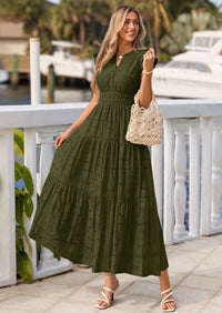 PRETTYGARDEN Womens Boho Maxi Dresses Summer Floral Lace Eyelet V Neck Spring Wedding Guest Dress Beach Vacation Clothes PRETTYGARDEN