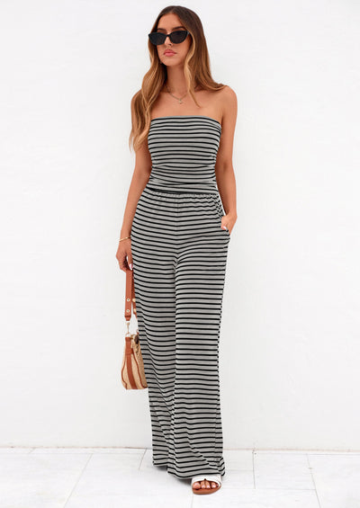 PRETTYGARDEN Summer Sets Women 2 Piece Outfits Matching Striped Loungewear Spring Airport Travel Beach Vacation Clothes PRETTYGARDEN