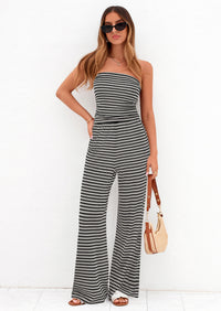 PRETTYGARDEN Summer Sets Women 2 Piece Outfits Matching Striped Loungewear Spring Airport Travel Beach Vacation Clothes PRETTYGARDEN