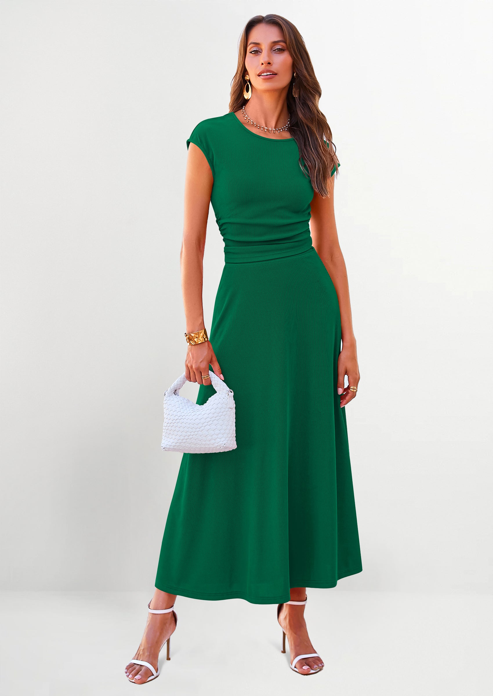 PRETTYGARDEN Summer Two Piece Skirt Set for Women Dressy Casual Knit Matching Travel Spring Vacation Lounge Outfits