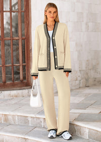 PRETTYGARDEN Lounge Sets for Women Fall Loungewear 2 Piece Outfits Cardigan Sweaters Track Suit Matching Winter Clothing