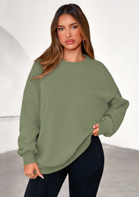 PRETTYGARDEN Sweatshirts for Women Oversized Crewneck Fleece Pullover Long Sleeve Tops Comfy Fall Winter Fashion Outfits