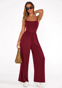 PRETTYGARDEN Summer Jumpsuits for Women Casual Wide Leg Date Night Rompers Sleeveless Beach Vacation One Piece Outfits PRETTYGARDEN