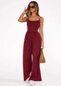 PRETTYGARDEN Summer Jumpsuits for Women Casual Wide Leg Date Night Rompers Sleeveless Beach Vacation One Piece Outfits PRETTYGARDEN