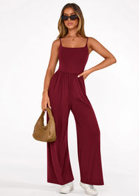 PRETTYGARDEN Summer Jumpsuits for Women Casual Wide Leg Date Night Rompers Sleeveless Beach Vacation One Piece Outfits PRETTYGARDEN