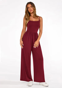 PRETTYGARDEN Summer Jumpsuits for Women Casual Wide Leg Date Night Rompers Sleeveless Beach Vacation One Piece Outfits PRETTYGARDEN