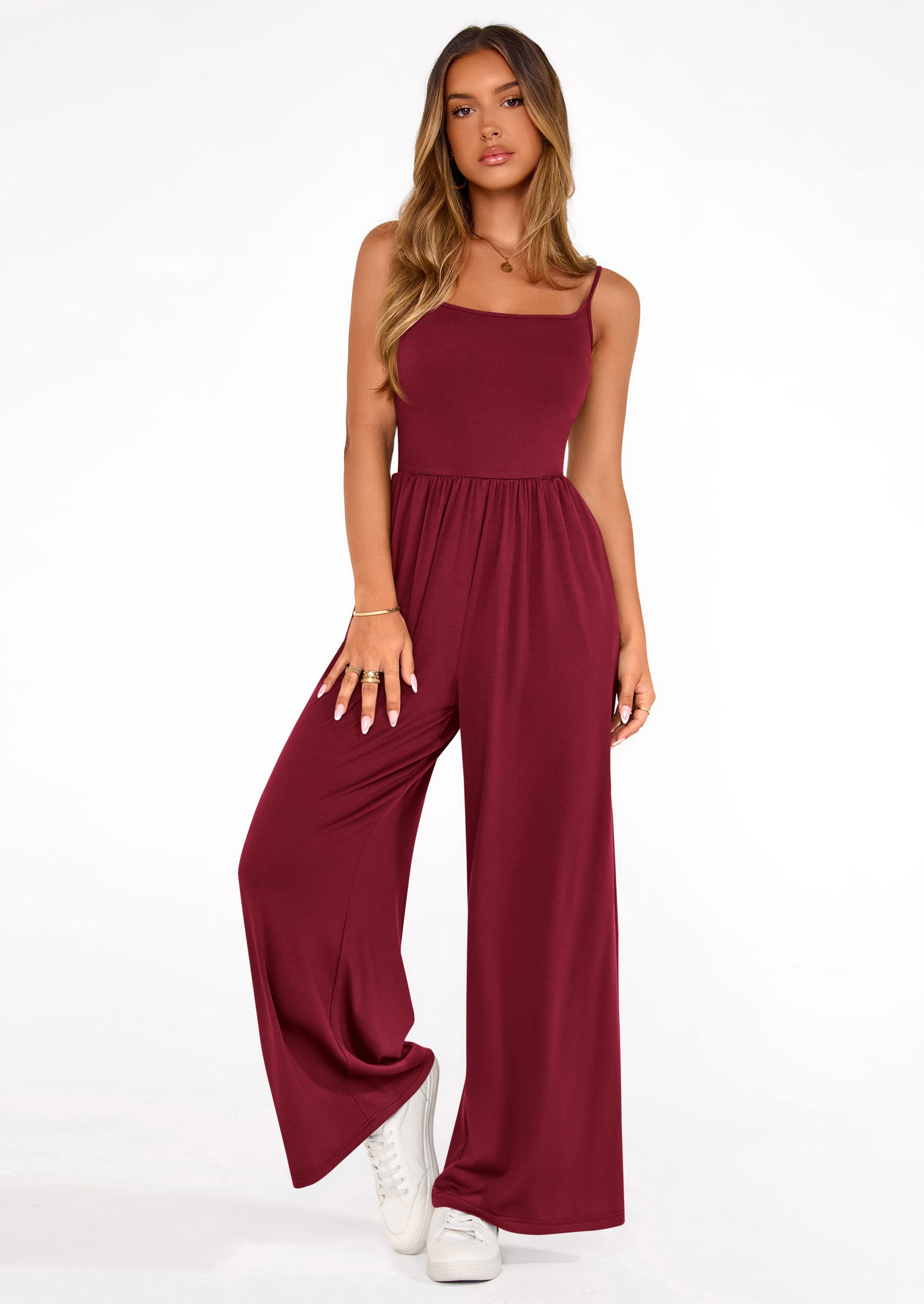 PRETTYGARDEN Summer Jumpsuits for Women Casual Wide Leg Date Night Rompers Sleeveless Beach Vacation One Piece Outfits PRETTYGARDEN