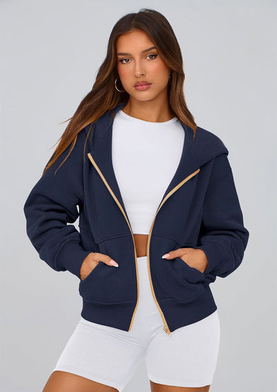 PRETTYGARDEN Hoodies For Women Sweatshirt Zip Up Hoodie Fall Fashion Trendy Long Sleeve Jackets Winter Clothing Outfits