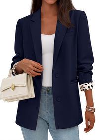 PRETTYGARDEN Blazers for Women Fall Work Office Suit Jackets Dressy Open Front Leopard Blazer Business Casual Outfits