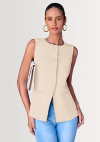 PRETTYGARDEN Women's Suit Vest Tops Summer Dressy Casual Business Button Sleeveless Trendy Fashion Blazer Waistcoat