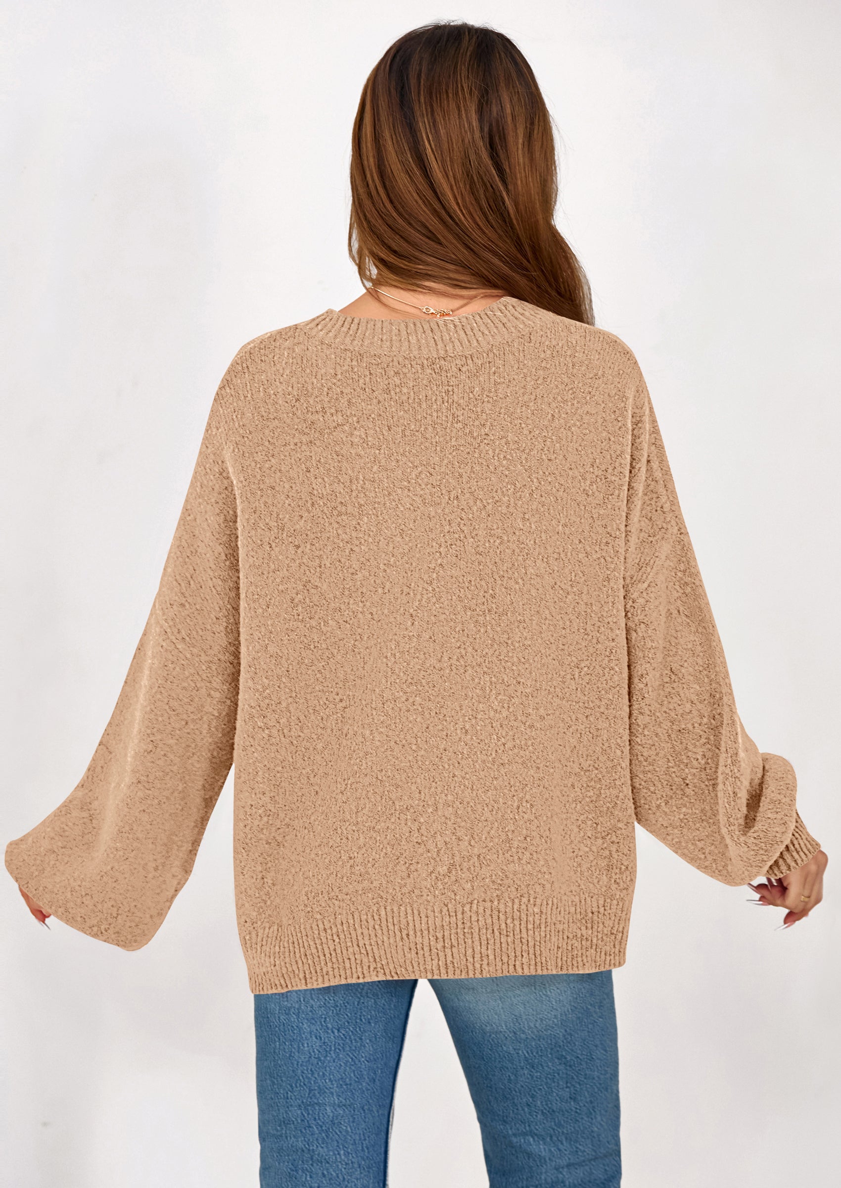 PRETTYGARDEN Sweaters for Women Fall Chunky Knit Long Sleeve Crew Neck Oversized Pullover Tops Winter Fashion Clothing