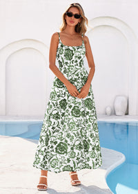 PRETTYGARDEN Womens Spring Boho Maxi Dress Eyelet Floral Long Flowy Sundresses Summer Beach Vacation Clothes PRETTYGARDEN