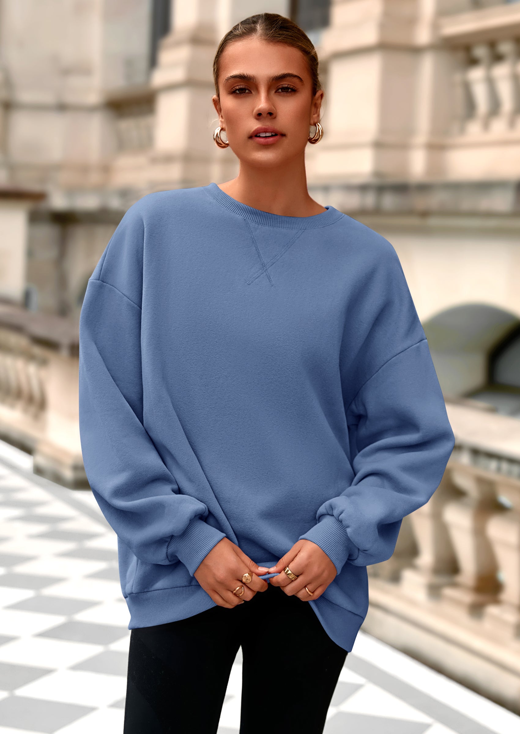 PRETTYGARDEN Oversized Sweatshirt for Women Fall Outfits Crewneck Long Sleeve Tops Fleece Pullover Winter Clothing