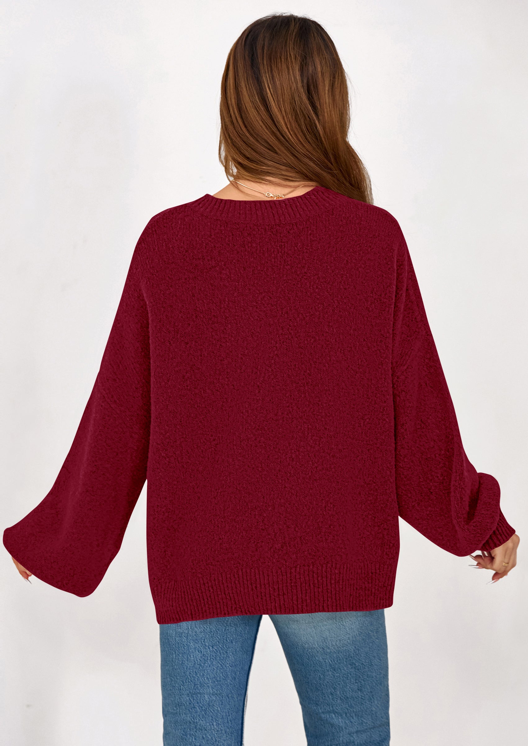 PRETTYGARDEN Sweaters for Women Fall Chunky Knit Long Sleeve Crew Neck Oversized Pullover Tops Winter Fashion Clothing