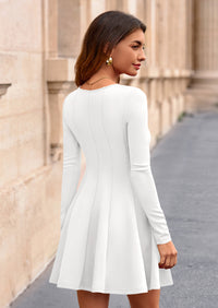 PRETTYGARDEN Fall Cocktail Dresses for Women Elegant Classy Wedding Guest Long Sleeve Homecoming Party A Line Mini Dress