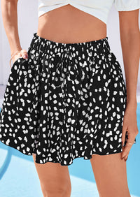 PRETTYGARDEN Women's Flowy Shorts Summer Fashion Beach Vacation Clothes Casual High Waist Wide Leg Ruffle Shorts