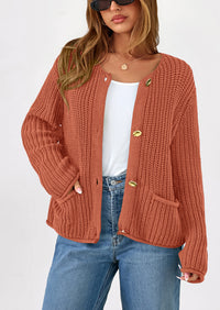 PRETTYGARDEN Cardigan Sweaters for Women Trendy Oversized Knit Chunky Button Cardigans Fall Winter Outfits with Pockets