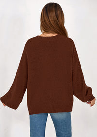 PRETTYGARDEN Sweaters for Women Fall Chunky Knit Long Sleeve Crew Neck Oversized Pullover Tops Winter Fashion Clothing