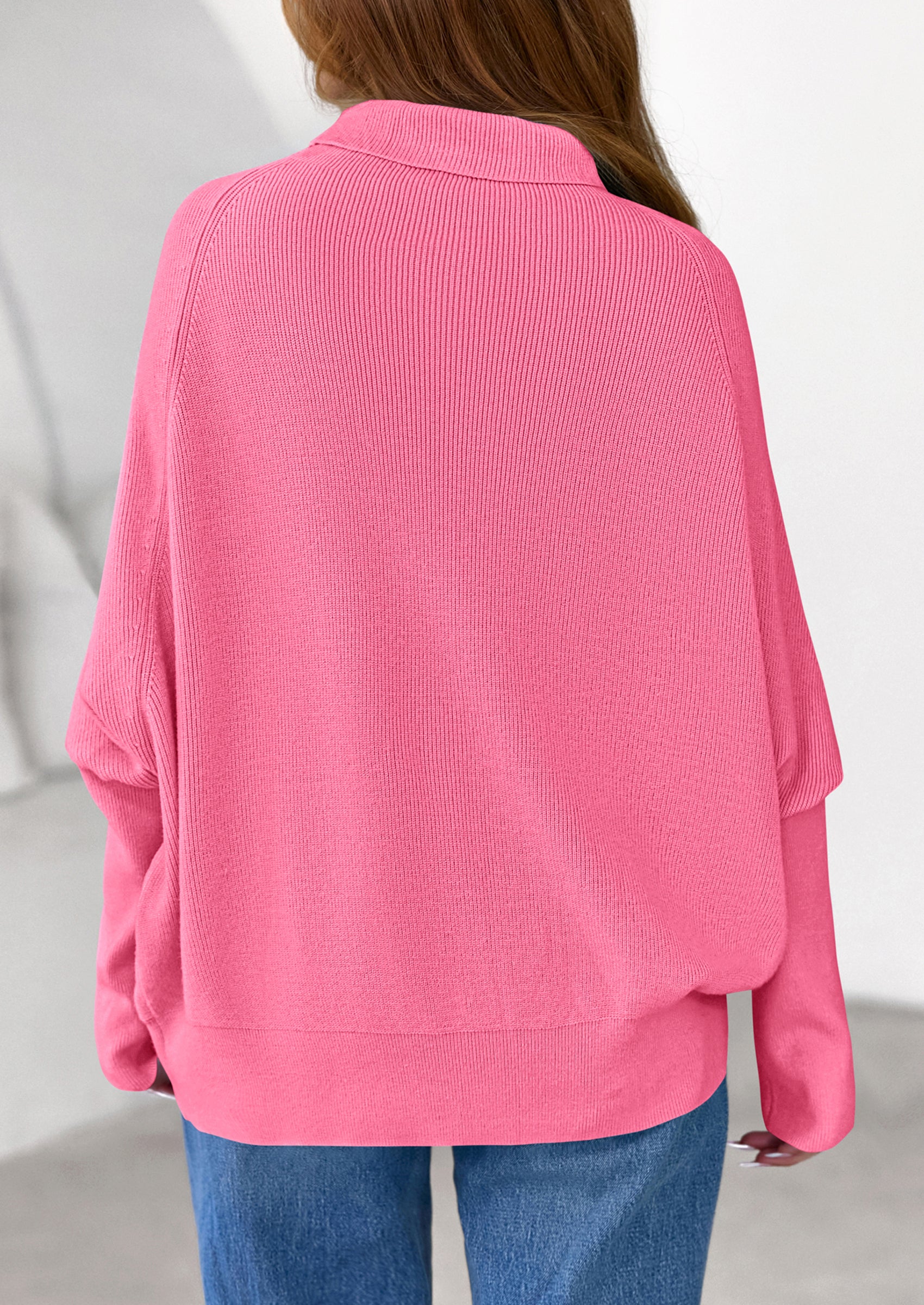 PRETTYGARDEN Womens Sweaters Fall Fashion Casual Loose Turtleneck Batwing Long Sleeve Knit Sweater Pullover Tops