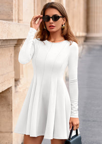 PRETTYGARDEN Fall Cocktail Dresses for Women Elegant Classy Wedding Guest Long Sleeve Homecoming Party A Line Mini Dress
