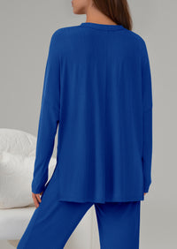 PRETTYGARDEN 2 Piece Lounge Sets for Women Fall Outfits Casual Loose Long Sleeve Tops Wide Leg Pants Matching Pajama Set