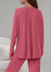 PRETTYGARDEN 2 Piece Lounge Sets for Women Fall Outfits Casual Loose Long Sleeve Tops Wide Leg Pants Matching Pajama Set