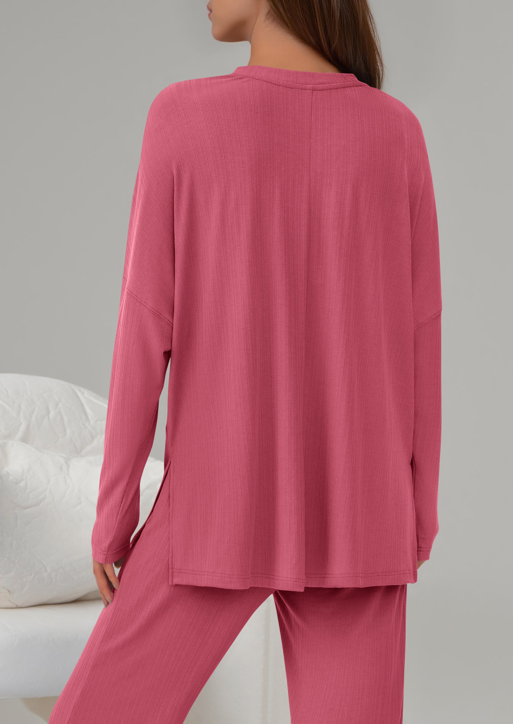 PRETTYGARDEN 2 Piece Lounge Sets for Women Fall Outfits Casual Loose Long Sleeve Tops Wide Leg Pants Matching Pajama Set