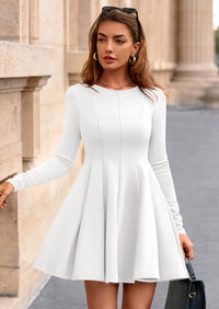PRETTYGARDEN Fall Cocktail Dresses for Women Elegant Classy Wedding Guest Long Sleeve Homecoming Party A Line Mini Dress
