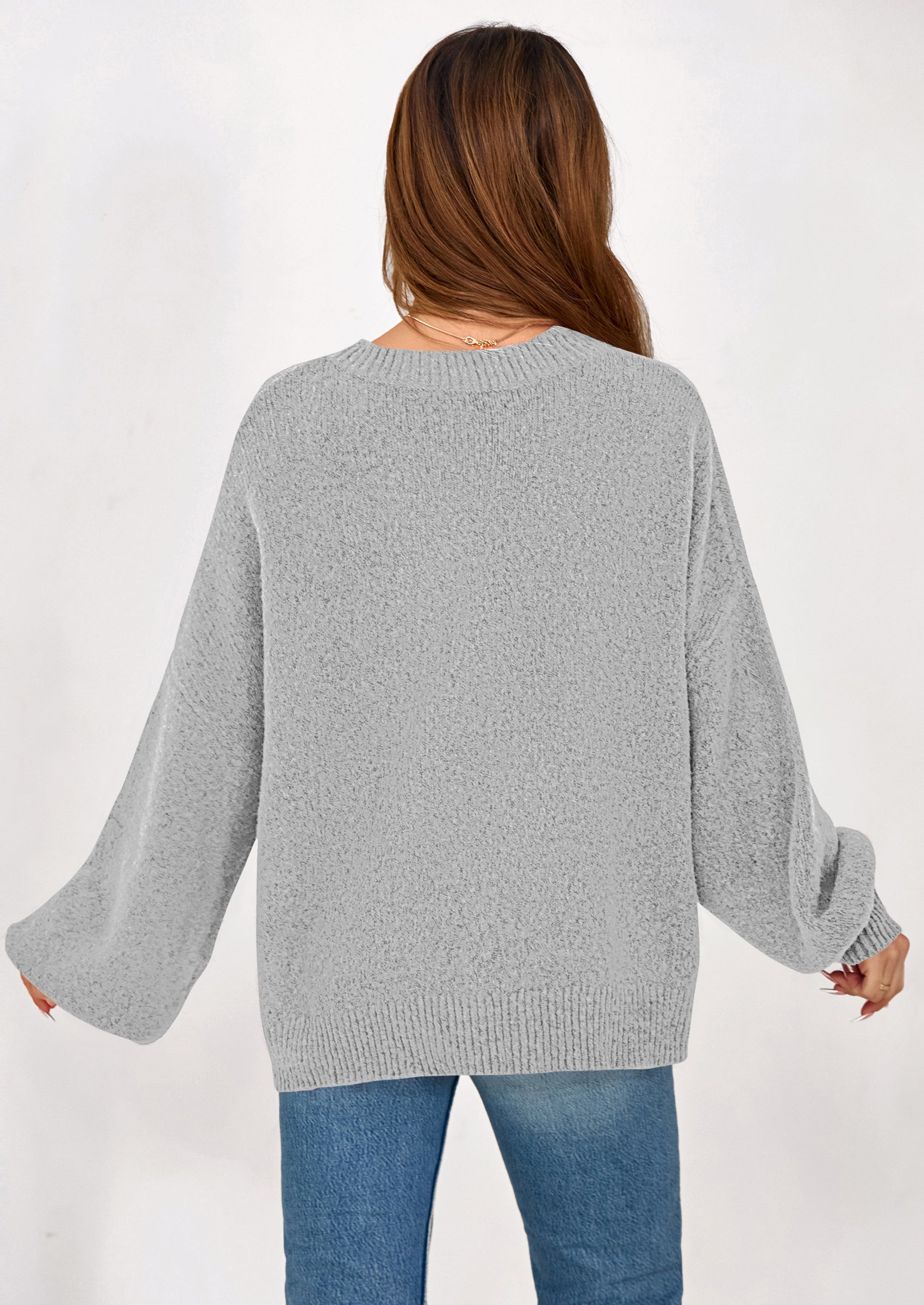 PRETTYGARDEN Sweaters for Women Fall Chunky Knit Long Sleeve Crew Neck Oversized Pullover Tops Winter Fashion Clothing