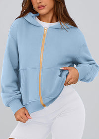 PRETTYGARDEN Hoodies For Women Sweatshirt Zip Up Hoodie Fall Fashion Trendy Long Sleeve Jackets Winter Clothing Outfits