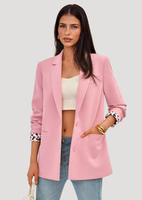 PRETTYGARDEN Blazers for Women Fall Work Office Suit Jackets Dressy Open Front Leopard Blazer Business Casual Outfits