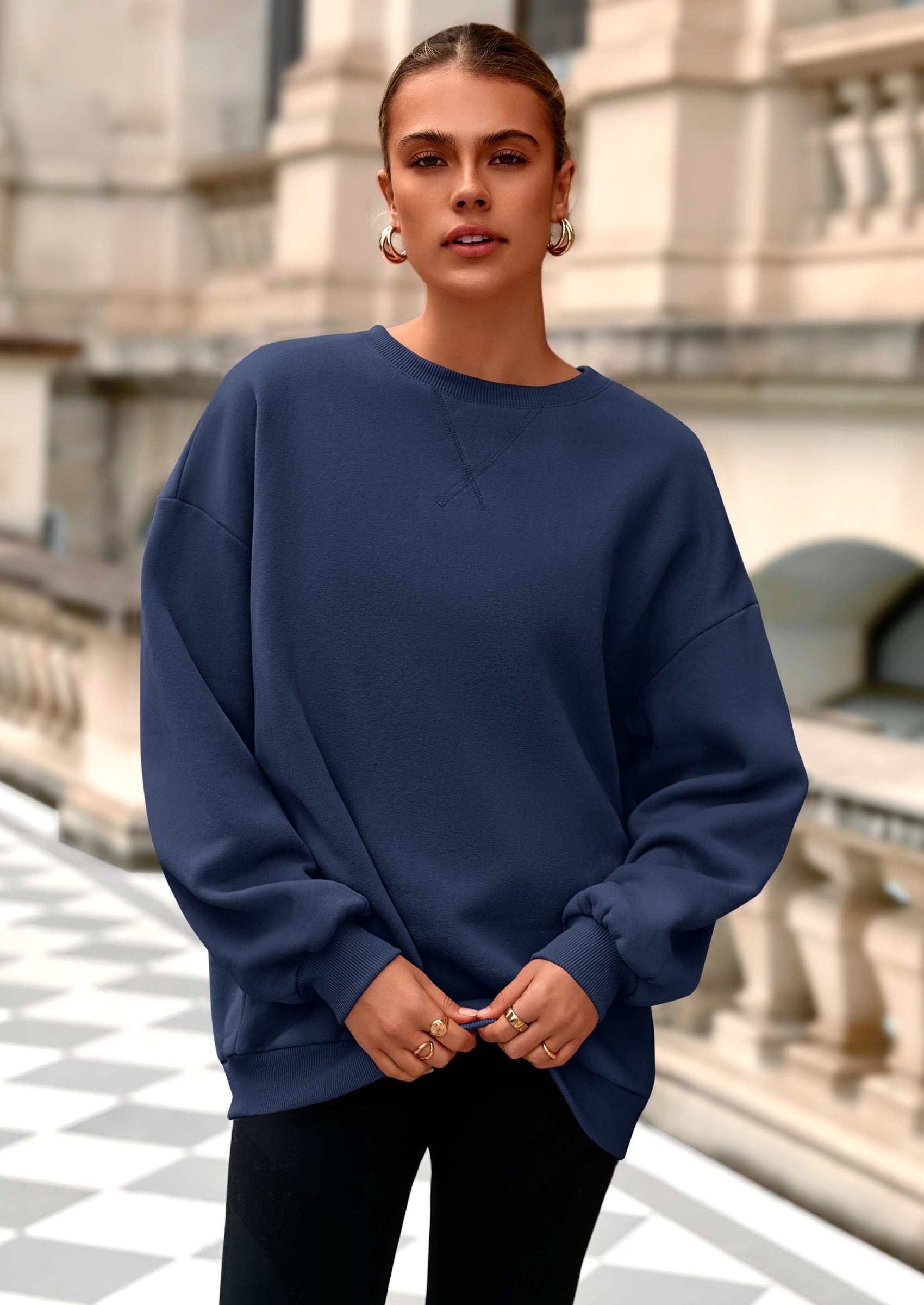 PRETTYGARDEN Oversized Sweatshirt for Women Fall Outfits Crewneck Long Sleeve Tops Fleece Pullover Winter Clothing