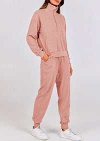 PRETTYGARDEN Women's Fall 2 Piece Lounge Sets Zip Up Sweatshirt Jogger Pants Sweat Track Suits Travel Outfit Winter Clothing