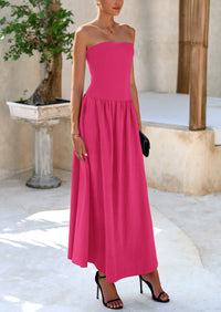 PRETTYGARDEN Women Strapless Elegant Going Out Maxi Dresses