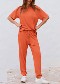 PRETTYGARDEN Women's Two Piece Lounge Sets Spring Summer Jogger Pants Vacation Outfits Travel Airplane Matching Clothes