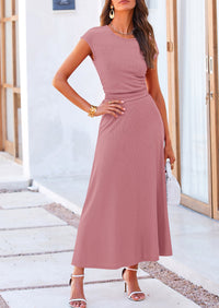 PRETTYGARDEN Summer Two Piece Skirt Set for Women Dressy Casual Knit Matching Travel Spring Vacation Lounge Outfits