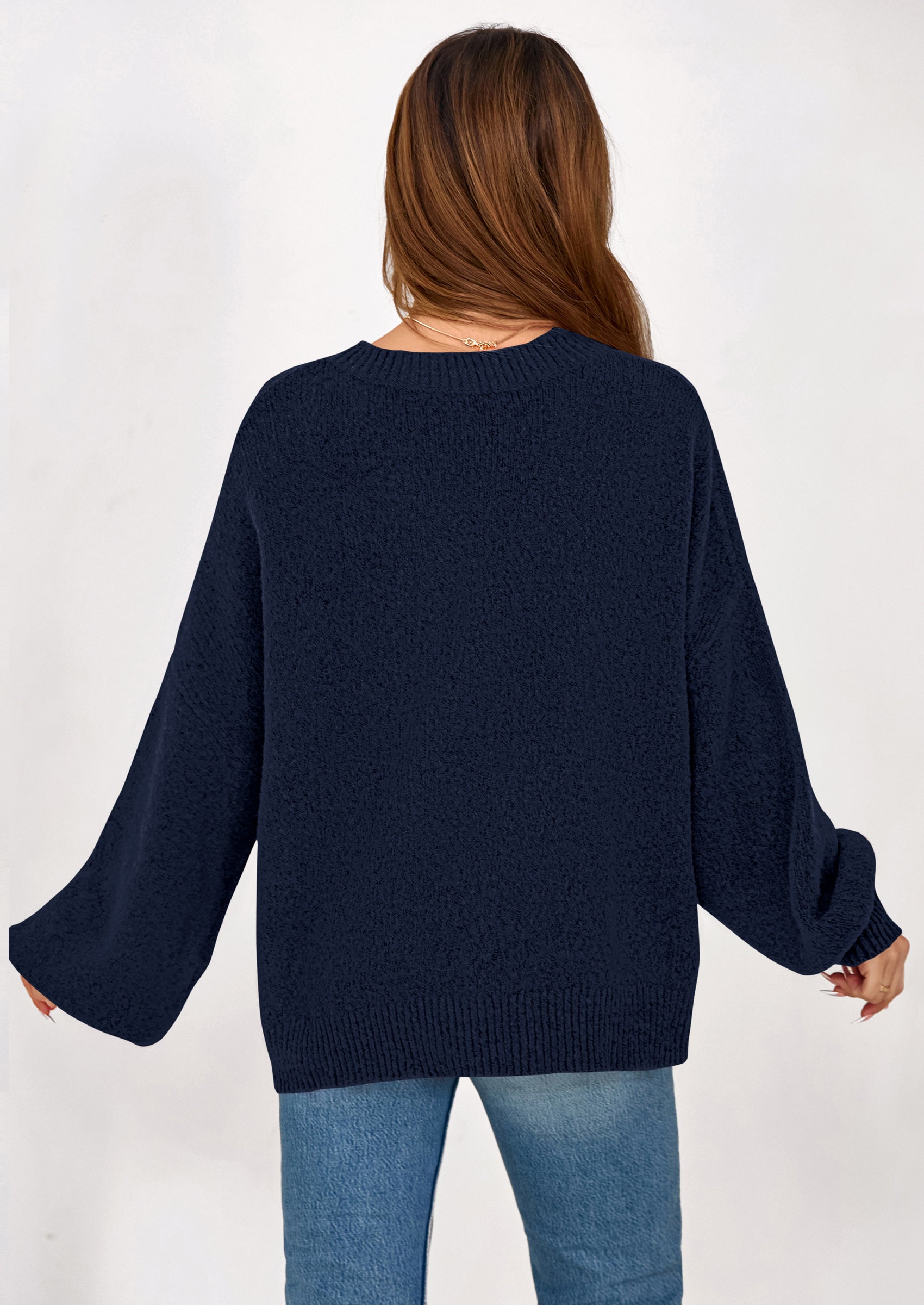 PRETTYGARDEN Sweaters for Women Fall Chunky Knit Long Sleeve Crew Neck Oversized Pullover Tops Winter Fashion Clothing