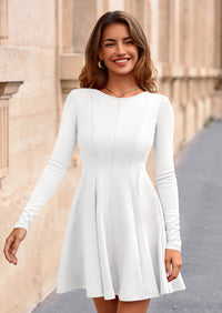 PRETTYGARDEN Fall Cocktail Dresses for Women Elegant Classy Wedding Guest Long Sleeve Homecoming Party A Line Mini Dress