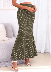 PRETTYGARDEN Maxi Skirts for Women 2026 Summer Flowy High Waisted Polka Dot Mermaid Office Work Spring Fashion Long Skirt PRETTYGARDEN