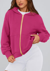 PRETTYGARDEN Hoodies For Women Sweatshirt Zip Up Hoodie Fall Fashion Trendy Long Sleeve Jackets Winter Clothing Outfits