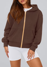 PRETTYGARDEN Hoodies For Women Sweatshirt Zip Up Hoodie Fall Fashion Trendy Long Sleeve Jackets Winter Clothing Outfits