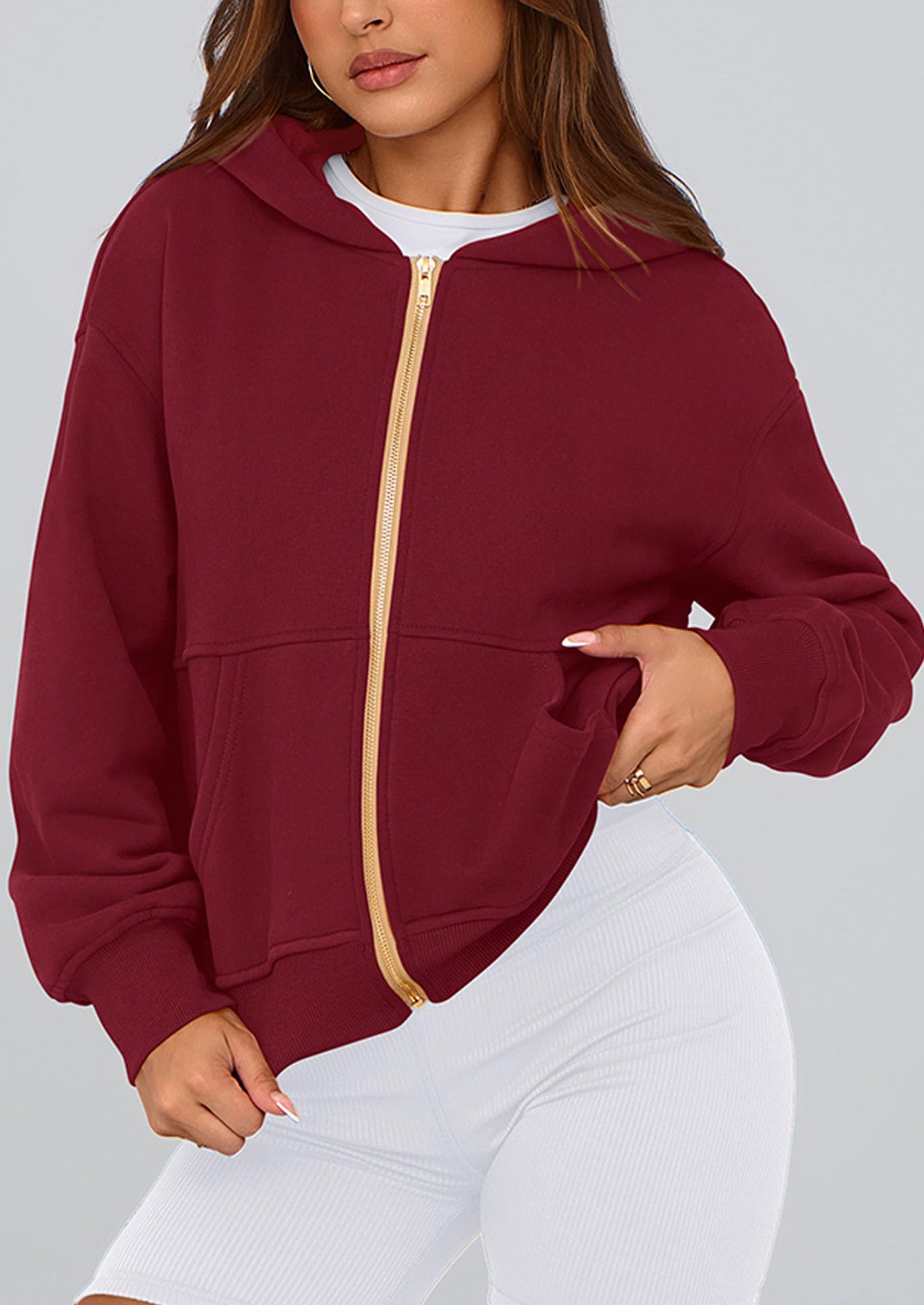 PRETTYGARDEN Hoodies For Women Sweatshirt Zip Up Hoodie Fall Fashion Trendy Long Sleeve Jackets Winter Clothing Outfits