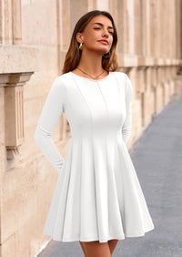 PRETTYGARDEN Fall Cocktail Dresses for Women Elegant Classy Wedding Guest Long Sleeve Homecoming Party A Line Mini Dress