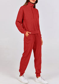 PRETTYGARDEN Women's Fall 2 Piece Lounge Sets Zip Up Sweatshirt Jogger Pants Sweat Track Suits Travel Outfit Winter Clothing