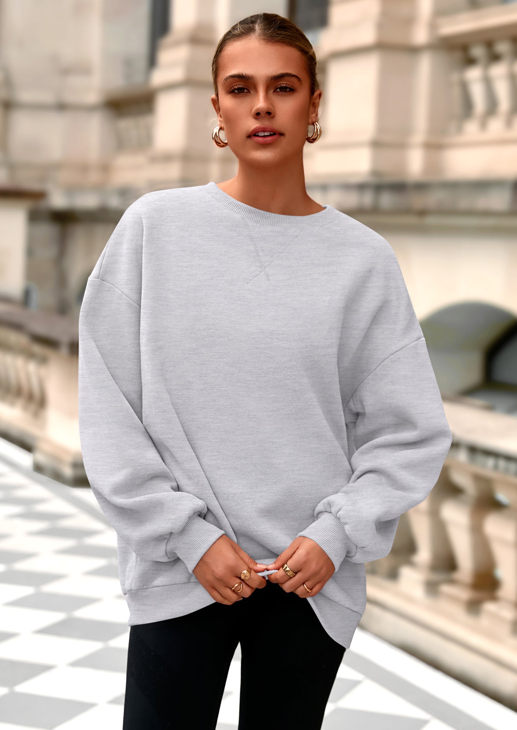 PRETTYGARDEN Oversized Sweatshirt for Women Fall Outfits Crewneck Long Sleeve Tops Fleece Pullover Winter Clothing