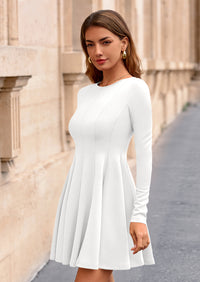 PRETTYGARDEN Fall Cocktail Dresses for Women Elegant Classy Wedding Guest Long Sleeve Homecoming Party A Line Mini Dress