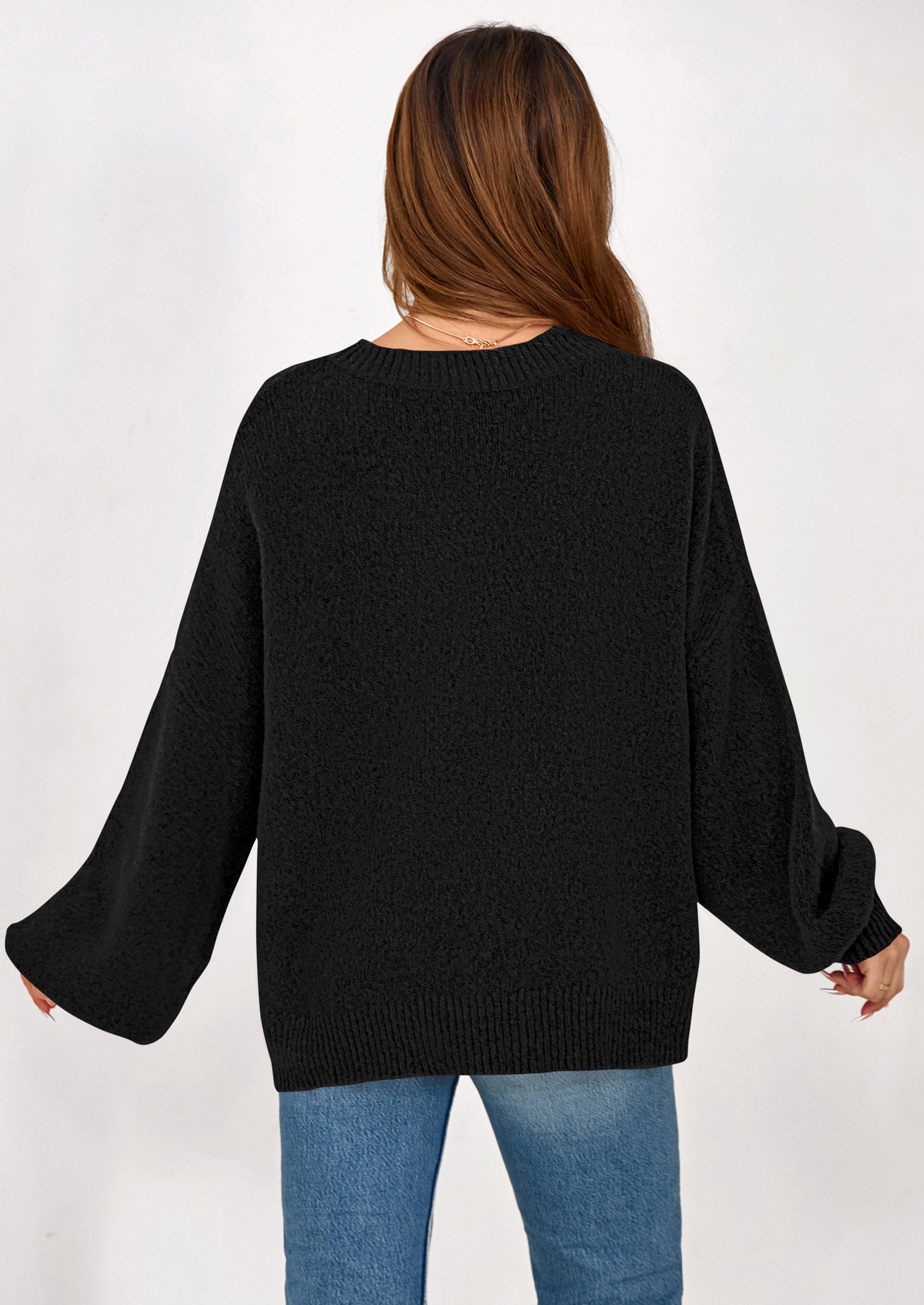 PRETTYGARDEN Sweaters for Women Fall Chunky Knit Long Sleeve Crew Neck Oversized Pullover Tops Winter Fashion Clothing