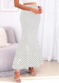 PRETTYGARDEN Maxi Skirts for Women 2026 Summer Flowy High Waisted Polka Dot Mermaid Office Work Spring Fashion Long Skirt PRETTYGARDEN