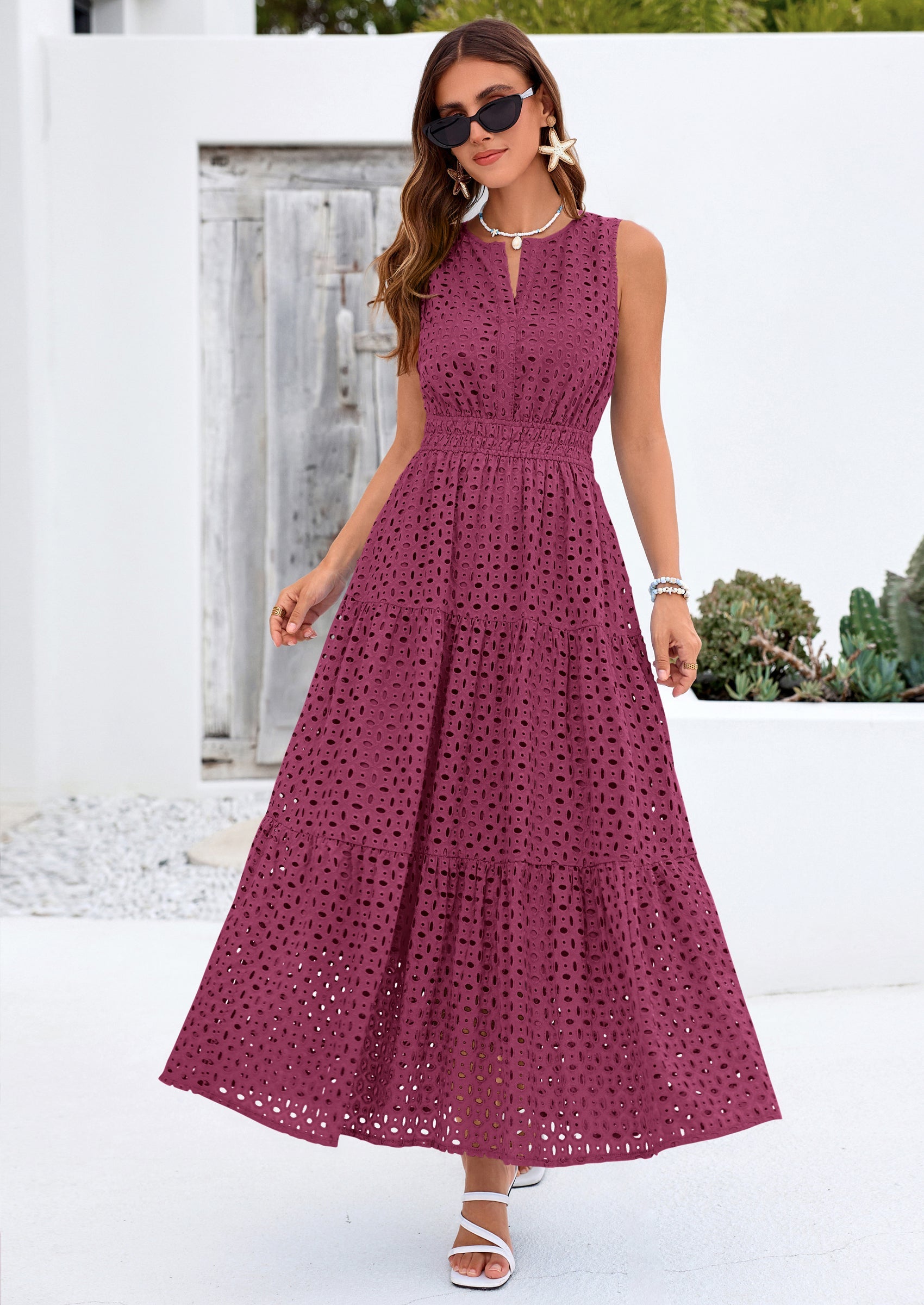 PRETTYGARDEN Summer Dresses for Women Sundresses Sleeveless V Neck Eye PRETTYGARDEN Summer Dresses for Women Sundresses Sleeveless V Neck Eye